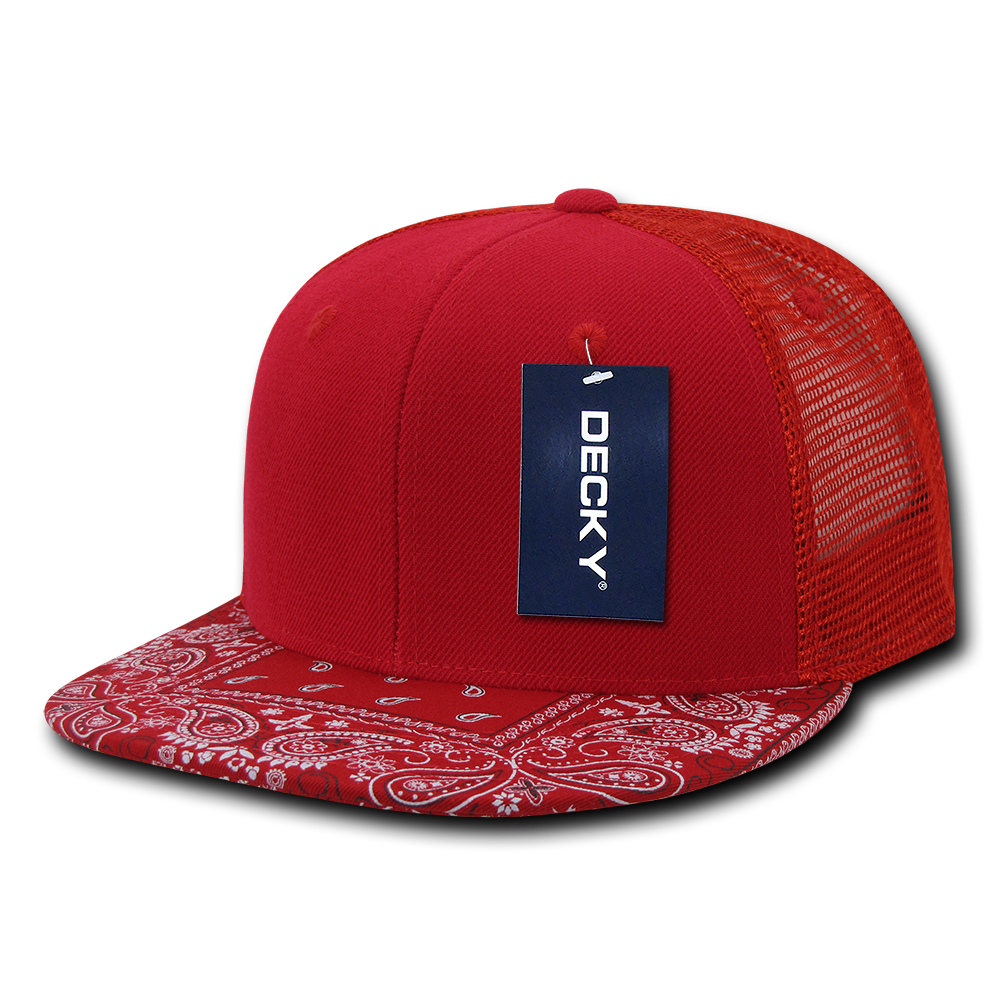 6 Panel High Profile Structured Bandanna Bill Trucker