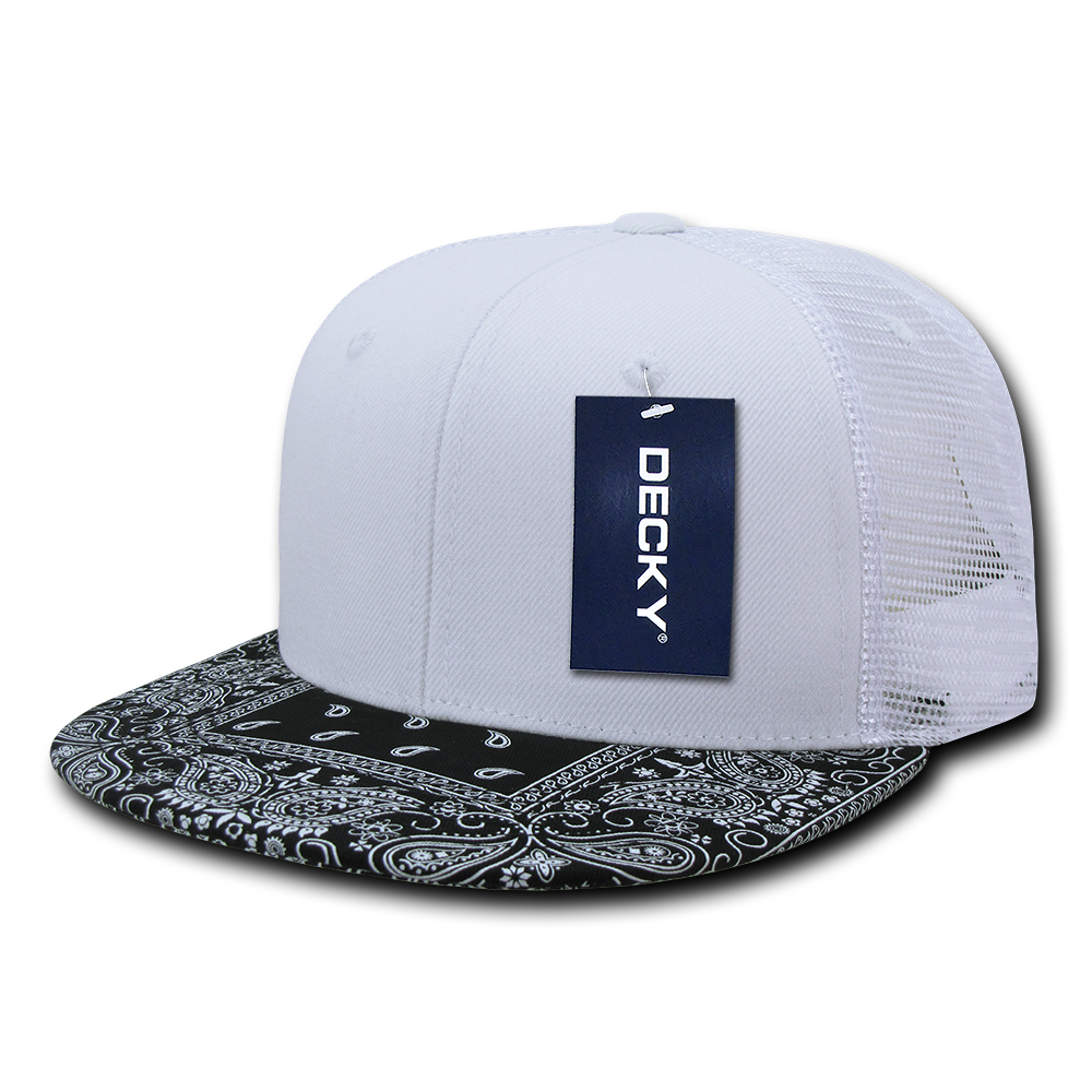 6 Panel High Profile Structured Bandanna Bill Trucker