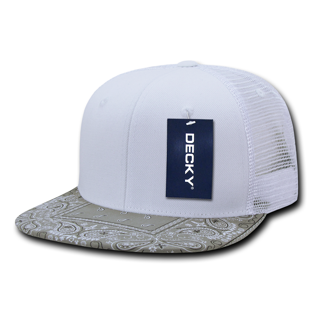 6 Panel High Profile Structured Bandanna Bill Trucker