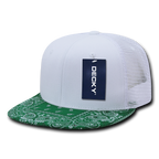 6 Panel High Profile Structured Bandanna Bill Trucker