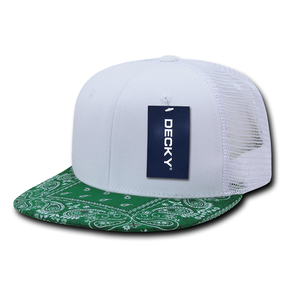 6 Panel High Profile Structured Bandanna Bill Trucker