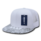 6 Panel High Profile Structured Bandanna Bill Trucker