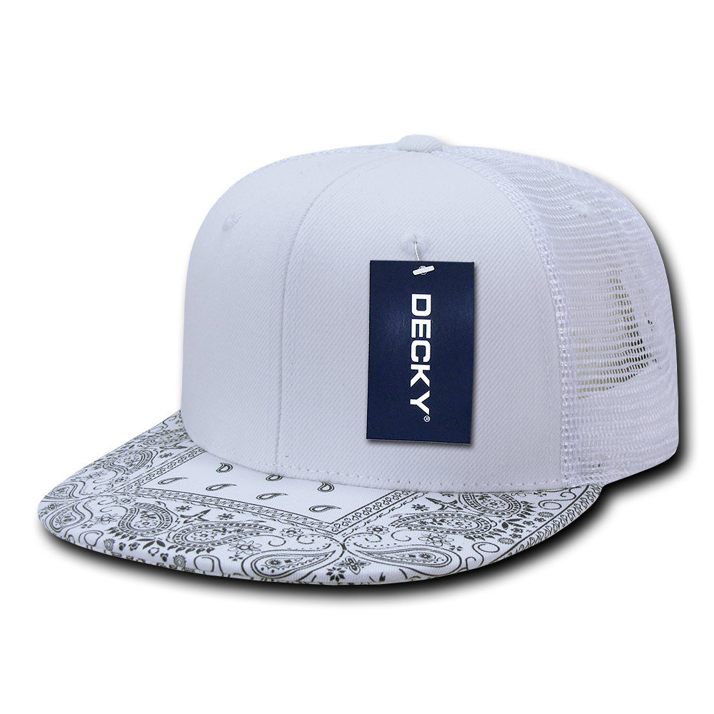 6 Panel High Profile Structured Bandanna Bill Trucker