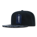 6 Panel High Profile Structured Bandanna Bill Snapback