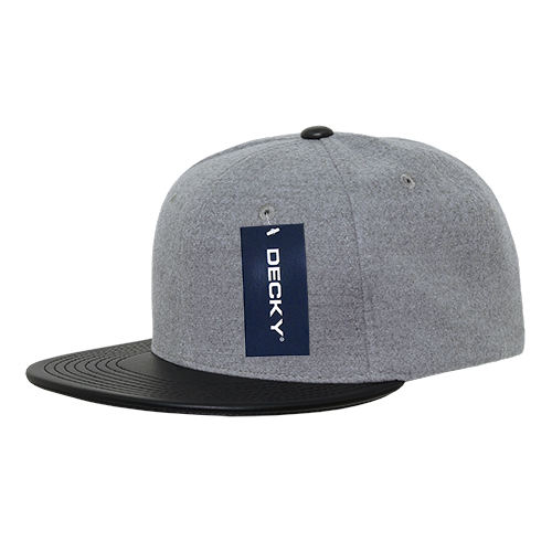 6 Panel High Profile Structured Melton Vinyl Snapback
