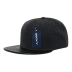 6 Panel High Profile Structured Melton Vinyl Snapback