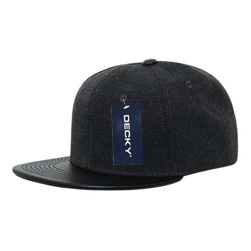 6 Panel High Profile Structured Melton Vinyl Snapback