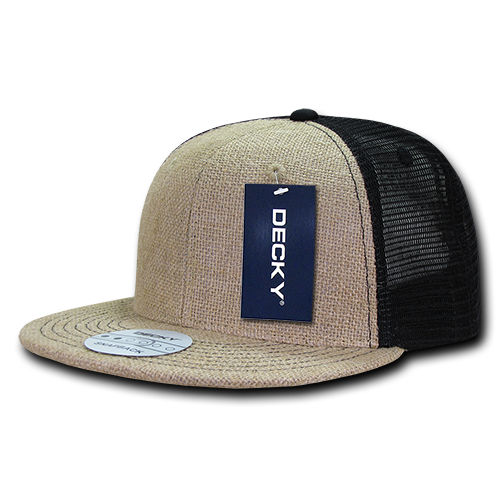 6 Panel High Profile Structured Jute Trucker