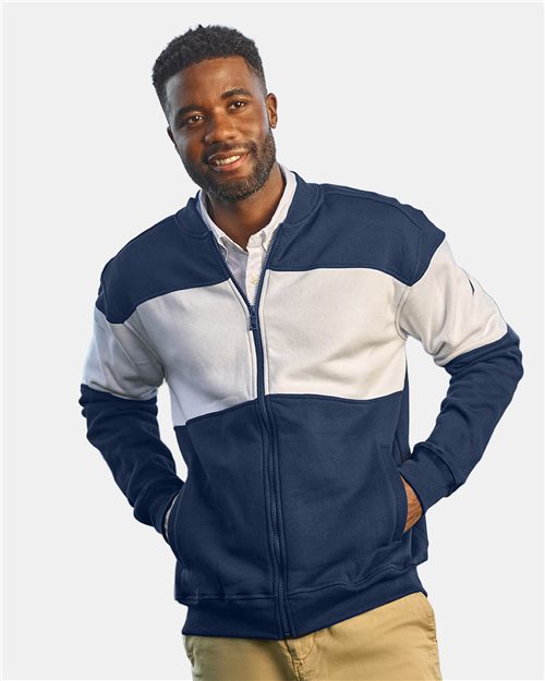 Unisex Anchor Fleece Colorblocked Bomber Jacket