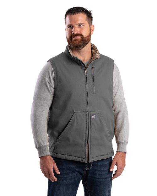 Men's Heartland Sherpa-Lined Washed Duck Vest