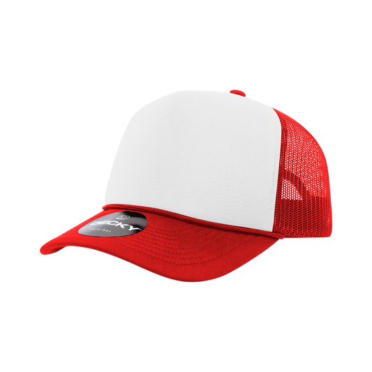 5 Panel Mid Profile Structured Two Tone Foam Trucker