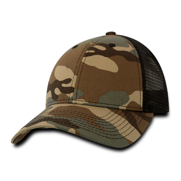 6 Panel Low Profile Structured Camo Trucker