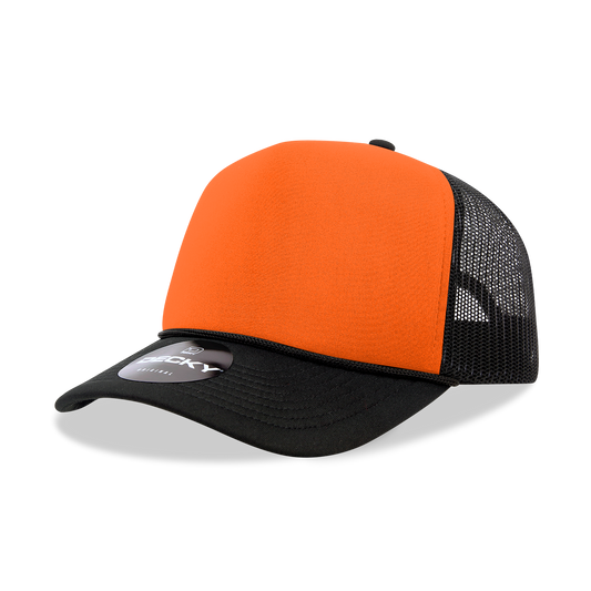 5 Panel Mid Profile Structured Two Tone Foam Trucker