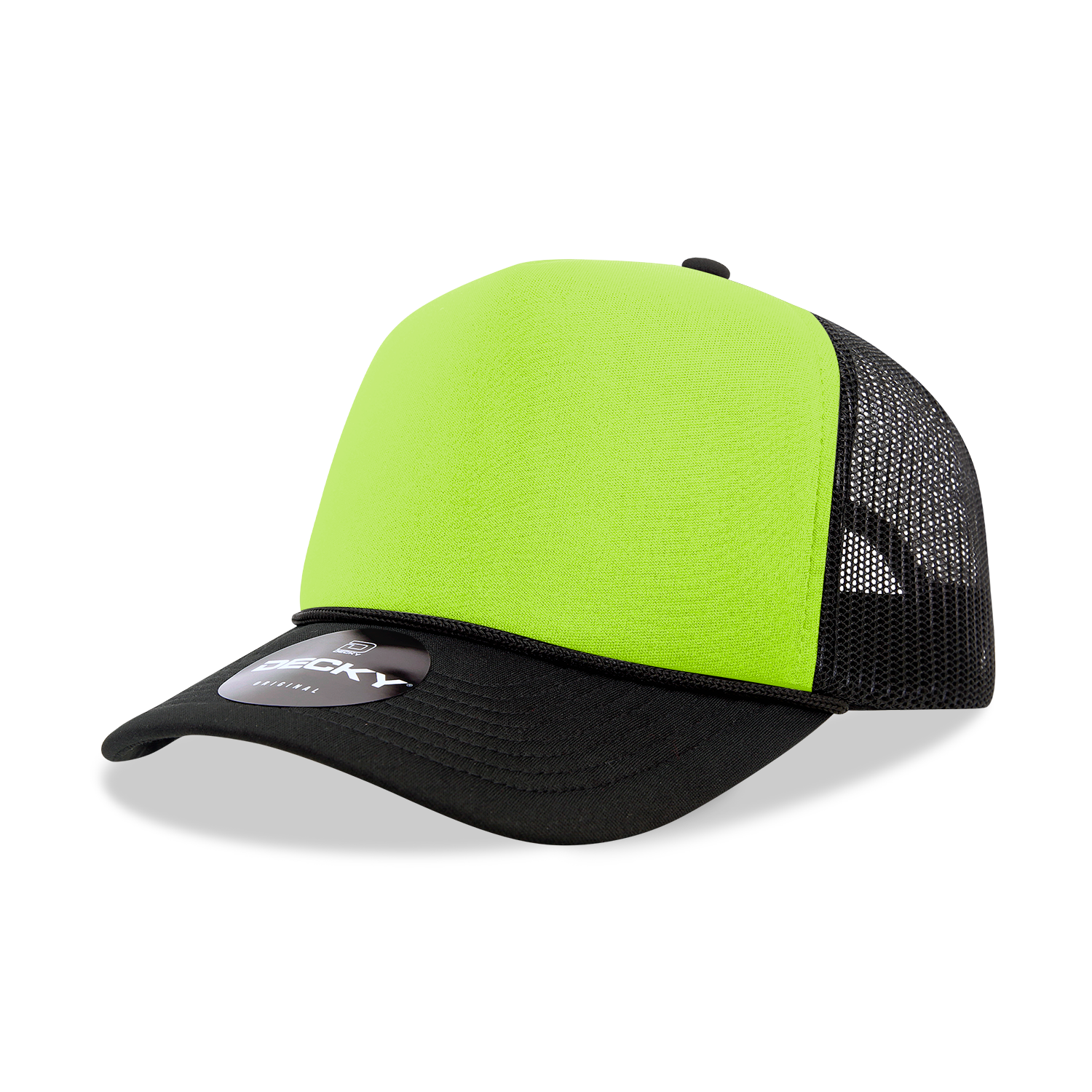 5 Panel Mid Profile Structured Two Tone Foam Trucker