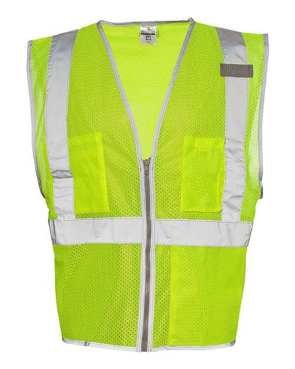 Unisex Premium Brilliant Series® Three-Pocket Zippered Mesh Vest