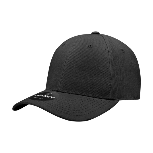 6 Panel High Profile Structured Acrylic/Polyester Fitted
