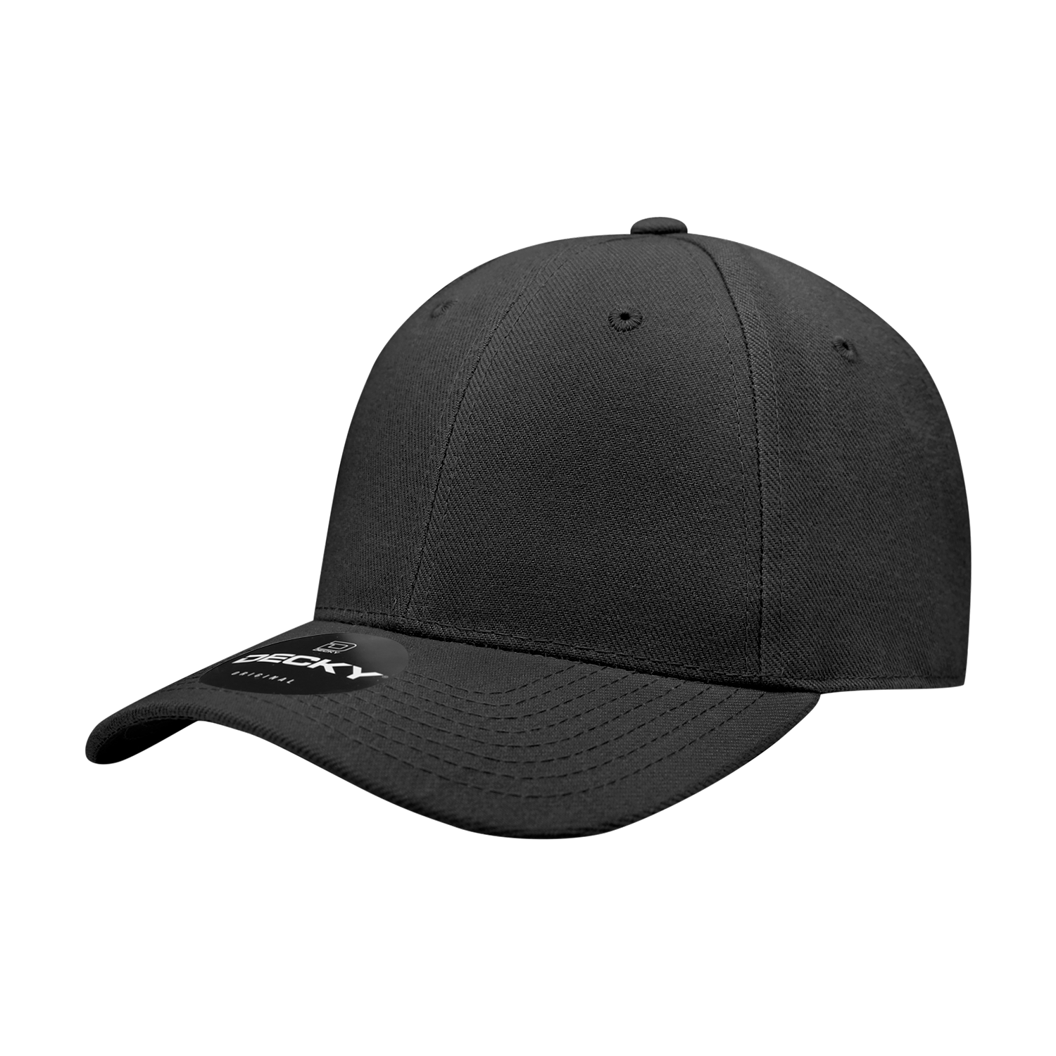 6 Panel High Profile Structured Acrylic/Polyester Fitted