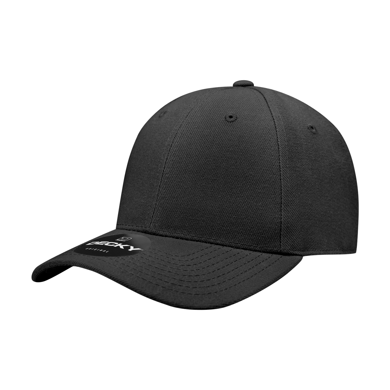 6 Panel High Profile Structured Acrylic/Polyester Fitted