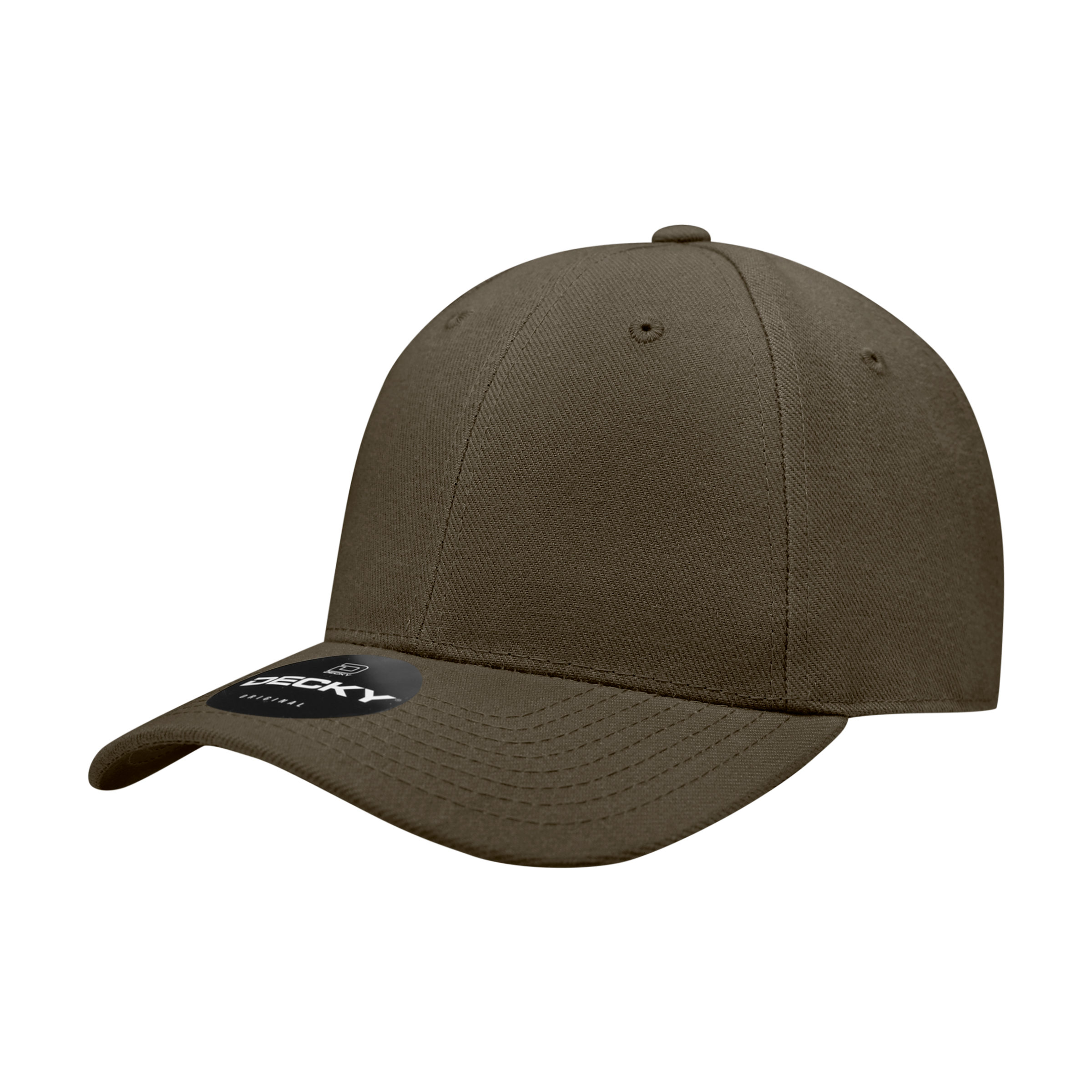 6 Panel High Profile Structured Acrylic/Polyester Fitted