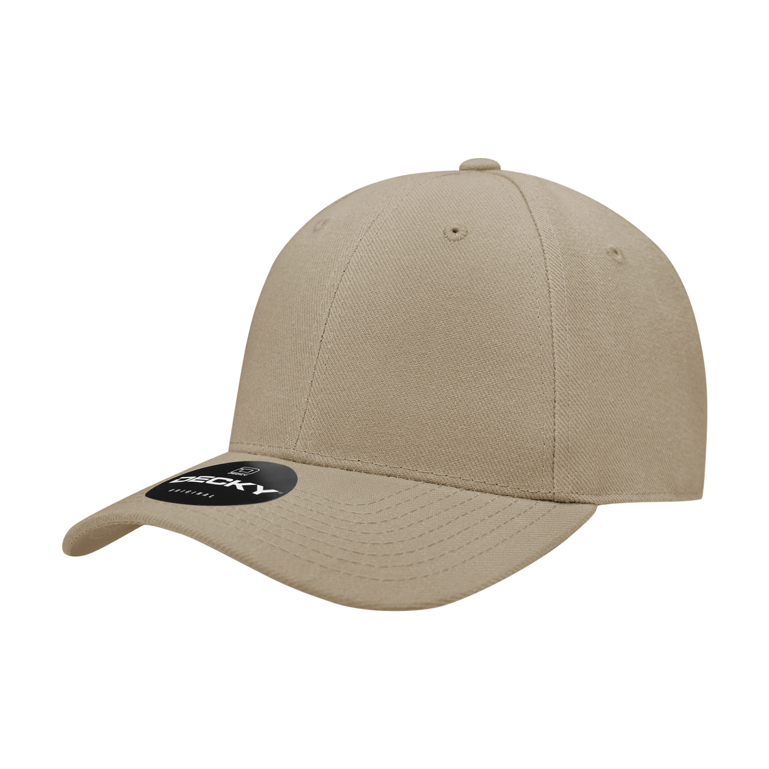 6 Panel High Profile Structured Acrylic/Polyester Fitted