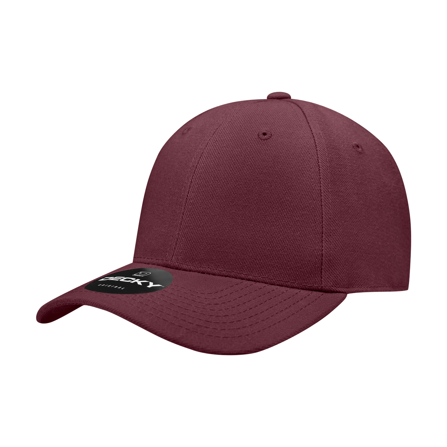 6 Panel High Profile Structured Acrylic/Polyester Fitted