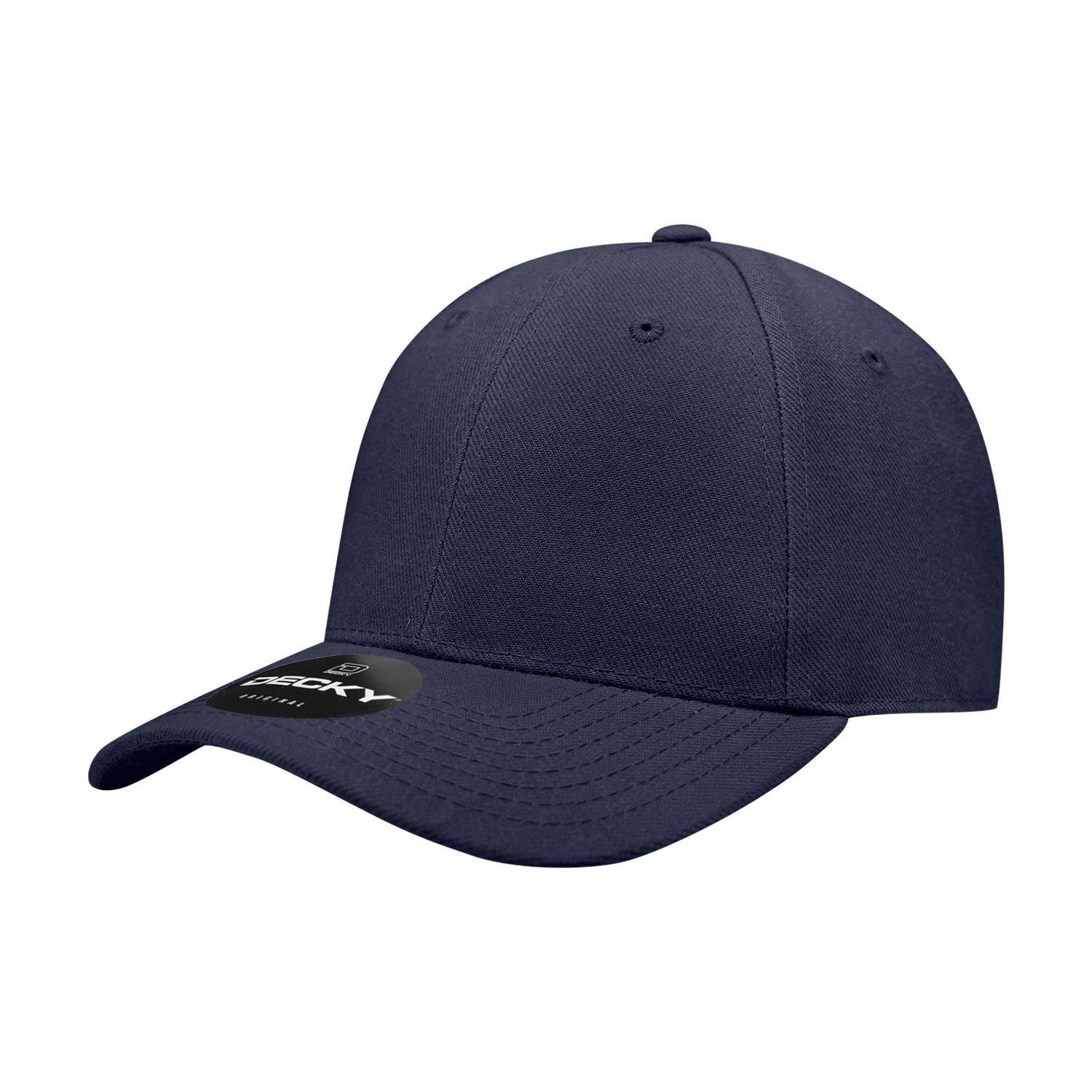 6 Panel High Profile Structured Acrylic/Polyester Fitted