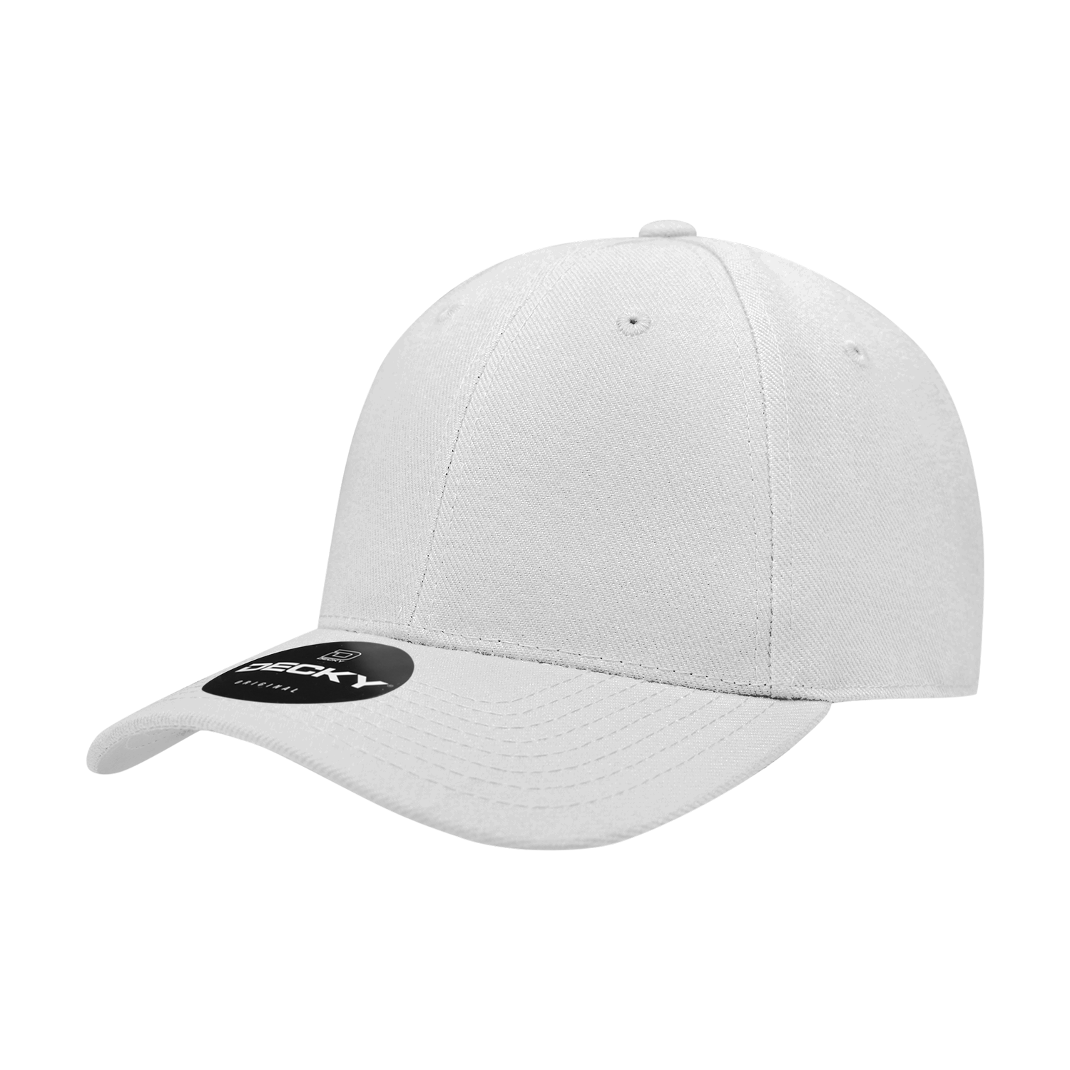 6 Panel High Profile Structured Acrylic/Polyester Fitted