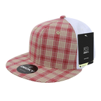 6 Panel High Profile Structured Plaid Trucker