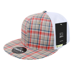 6 Panel High Profile Structured Plaid Trucker