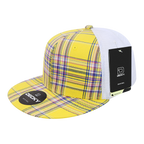 6 Panel High Profile Structured Plaid Trucker