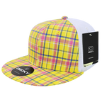 6 Panel High Profile Structured Plaid Trucker