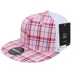 6 Panel High Profile Structured Plaid Trucker