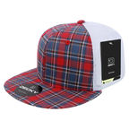 6 Panel High Profile Structured Plaid Trucker