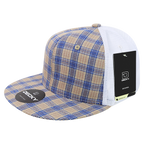 6 Panel High Profile Structured Plaid Trucker