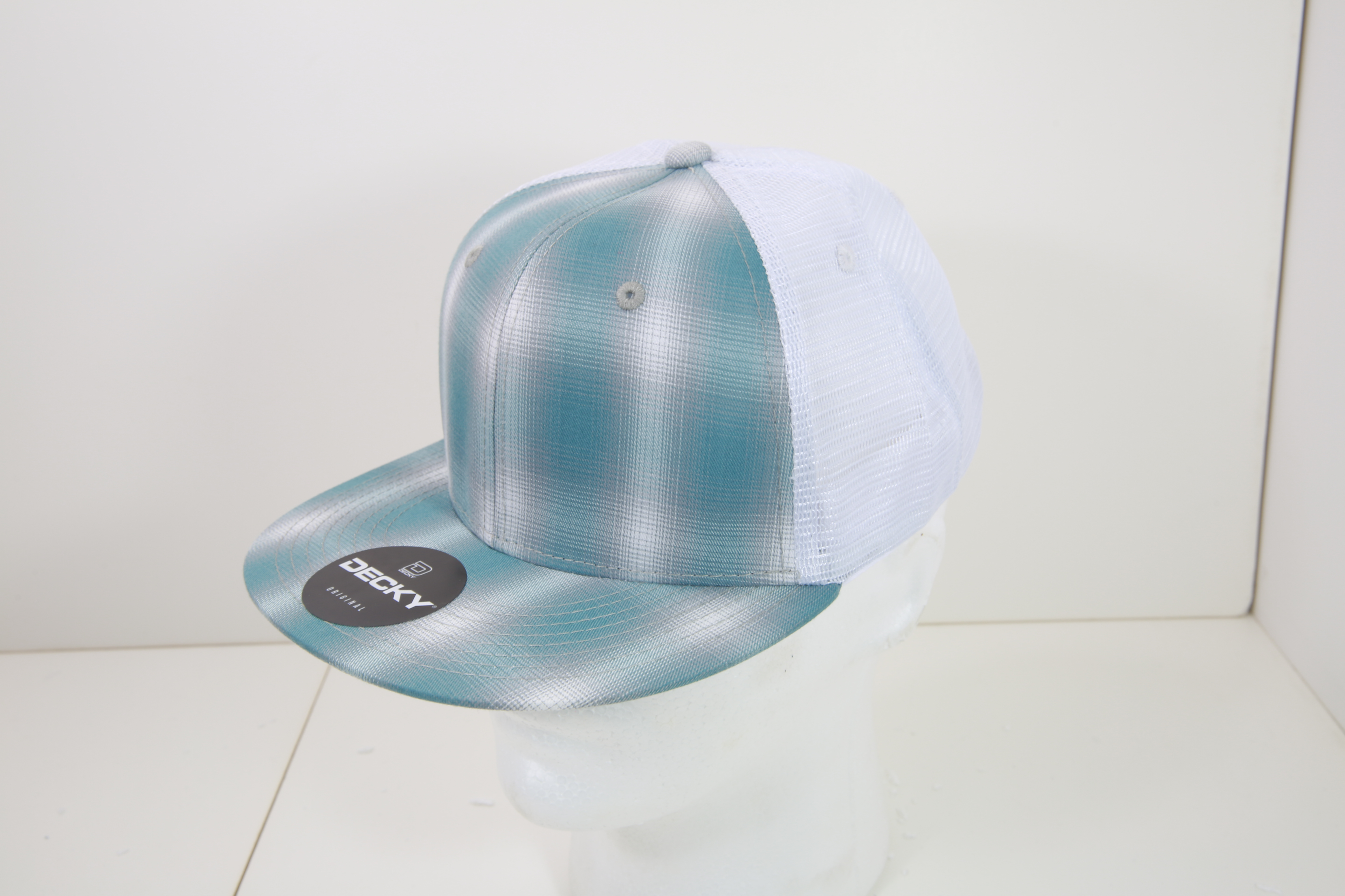 6 Panel High Profile Structured Plaid Trucker