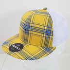 6 Panel High Profile Structured Plaid Trucker
