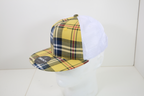 6 Panel High Profile Structured Plaid Trucker