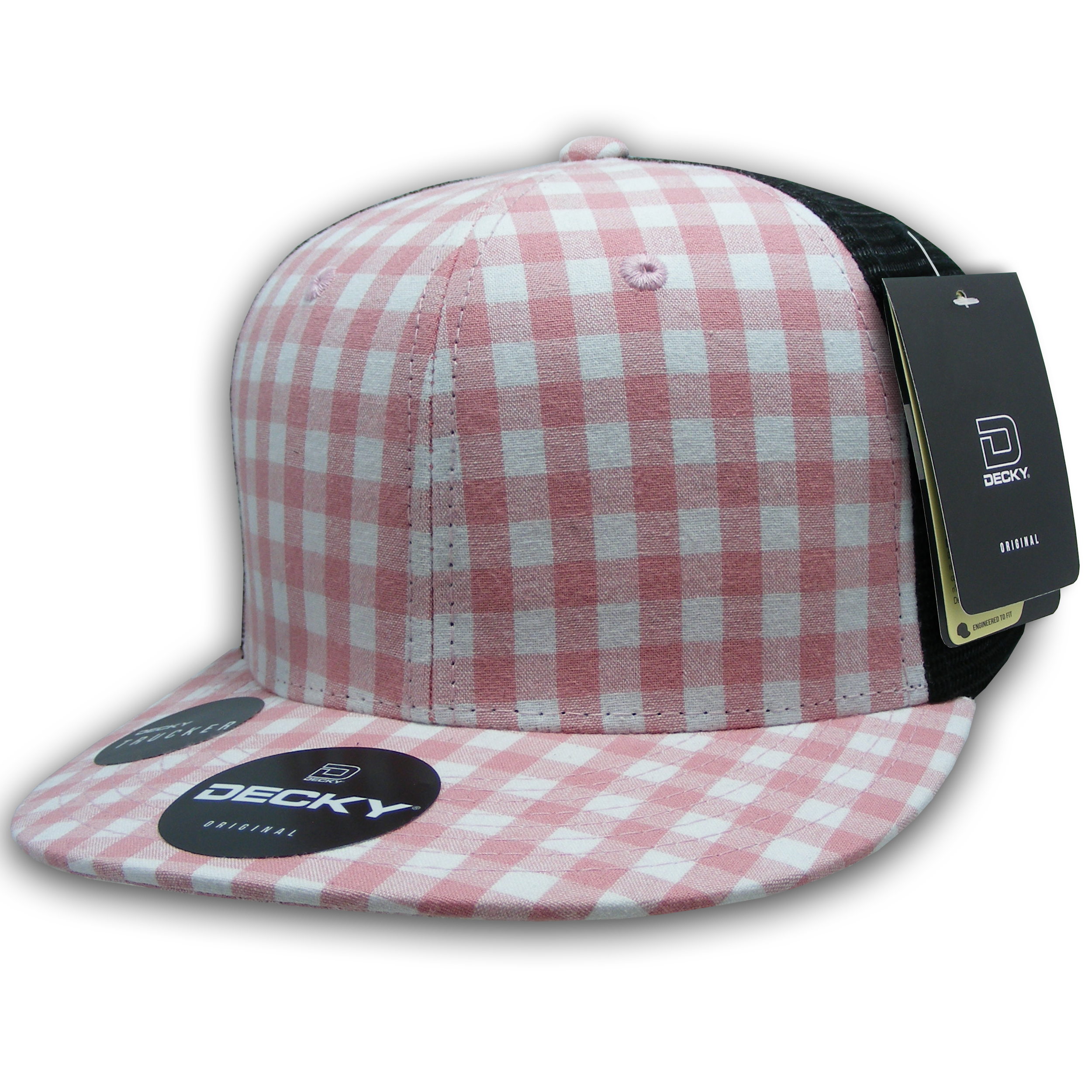 6 Panel High Profile Structured Plaid Trucker