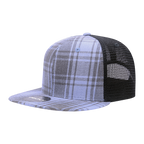 6 Panel High Profile Structured Plaid Trucker