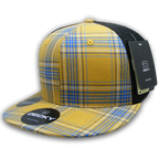 6 Panel High Profile Structured Plaid Trucker