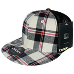 6 Panel High Profile Structured Plaid Trucker