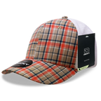 6 Panel Mid Profile Structured Plaid Trucker