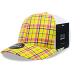 6 Panel Mid Profile Structured Plaid Trucker