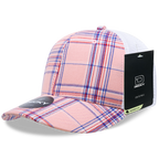 6 Panel Mid Profile Structured Plaid Trucker