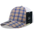 6 Panel Mid Profile Structured Plaid Trucker