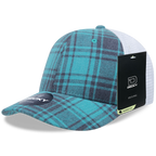 6 Panel Mid Profile Structured Plaid Trucker
