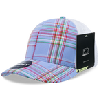 6 Panel Mid Profile Structured Plaid Trucker