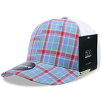 6 Panel Mid Profile Structured Plaid Trucker