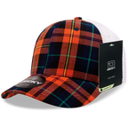 6 Panel Mid Profile Structured Plaid Trucker