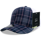 6 Panel Mid Profile Structured Plaid Trucker